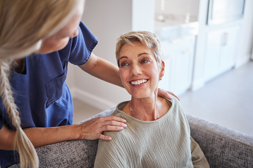 Senior woman nursing home for healthcare